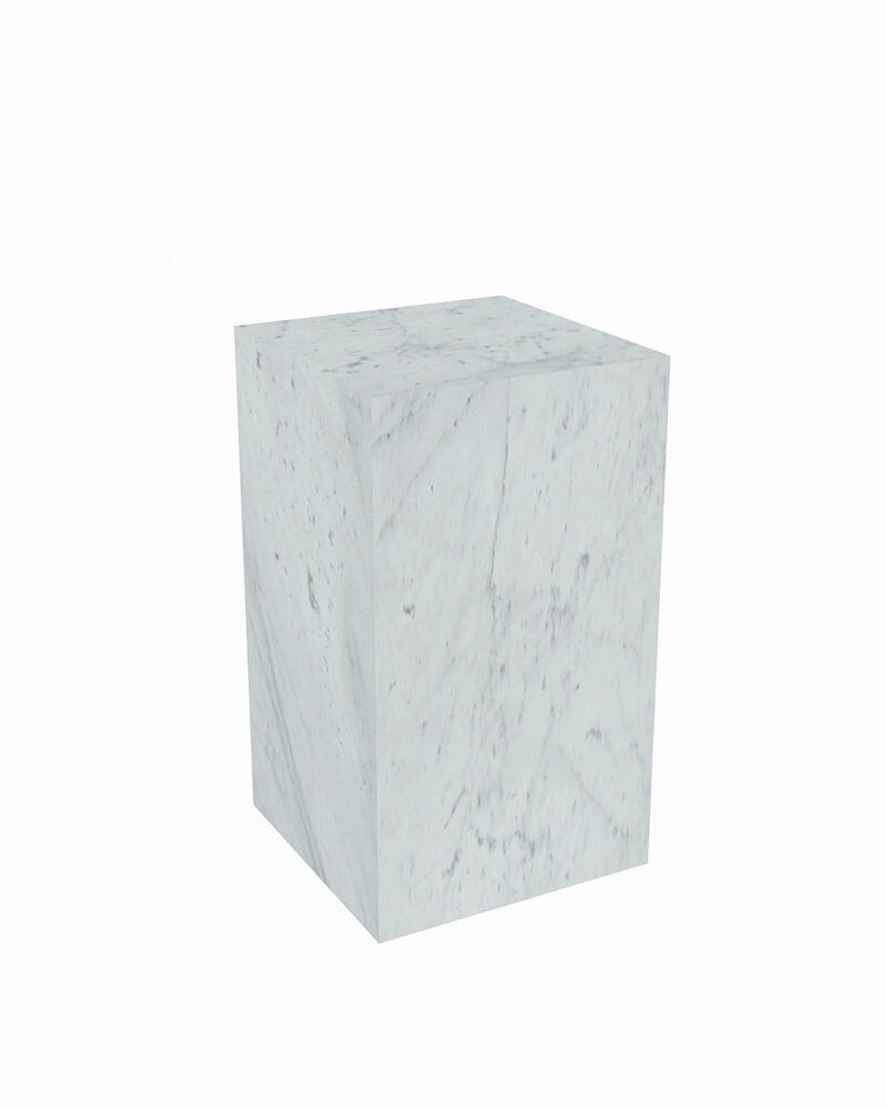 Natural Marble Plinth Tall Side Table