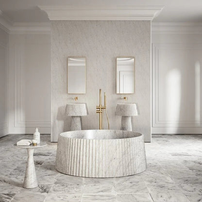 Carrara Marble Bathtub | Round Marble Bathtub | Luxury Bathtub