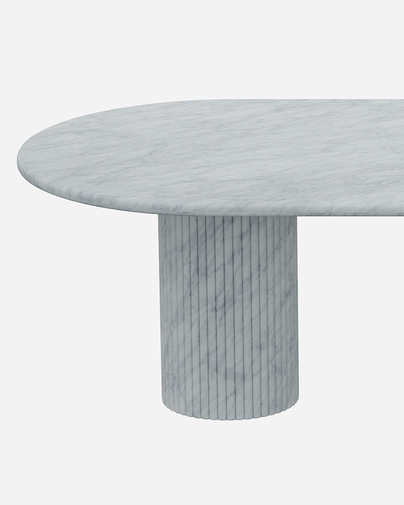 Carrara Marble Dining Table with Petal Base