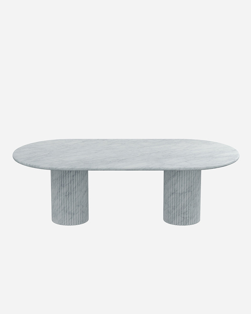 Carrara Marble Dining Table with Petal Base