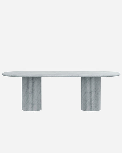 Carrara Marble Dining Table with Petal Base