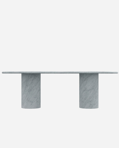 Carrara Marble Dining Table with Petal Base