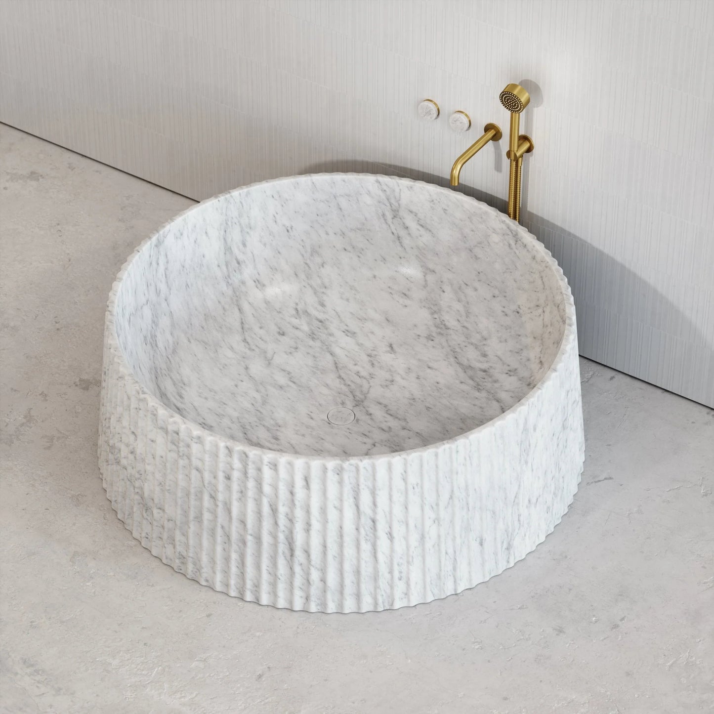 Carrara Marble Bathtub | Round Marble Bathtub | Luxury Bathtub