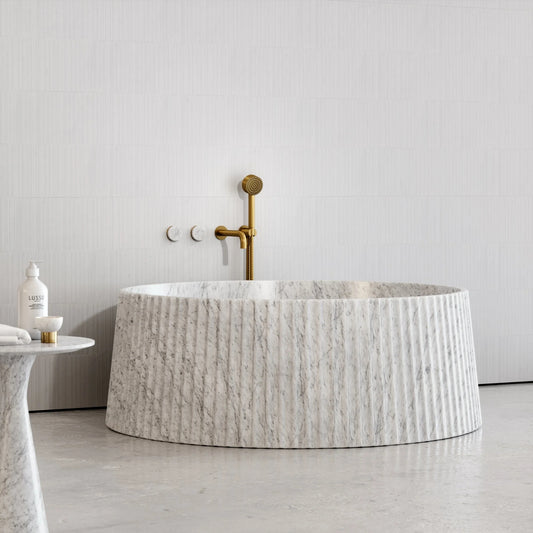 Carrara Marble Bathtub | Round Marble Bathtub | Luxury Bathtub