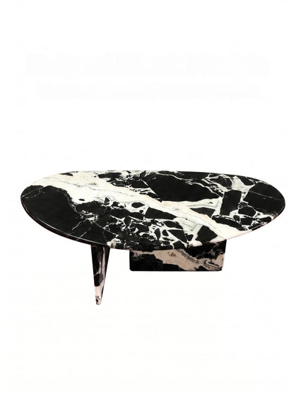 Natural Marble Grand Antique Egg Shape Coffee Table