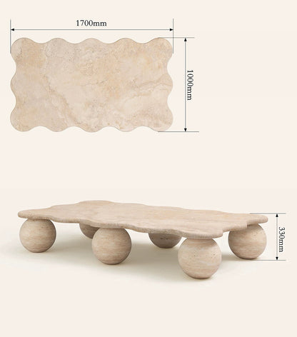 Luxury stone coffee table handcrafted from natural marble