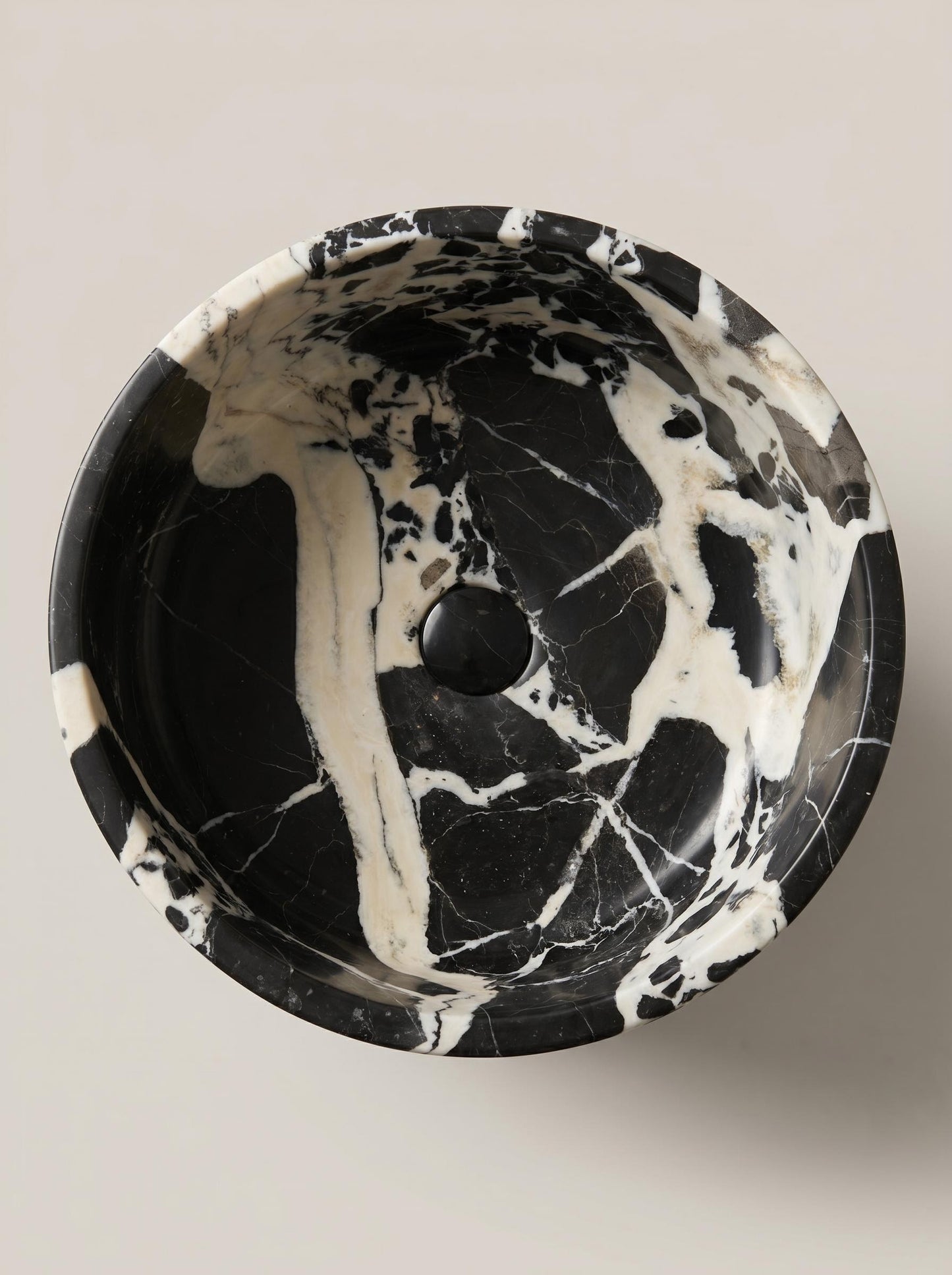 Grand Antique Marble Cylindrical Integrated Bathroom Sink | Solid Natural Stone Vanity Basin
