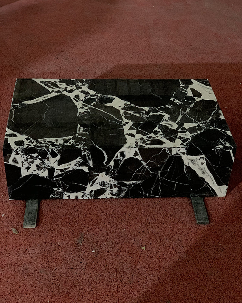 Grand Antique Marble Plinth Coffee Table