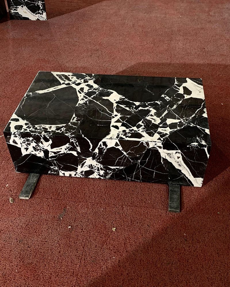 Grand Antique Marble Plinth Coffee Table