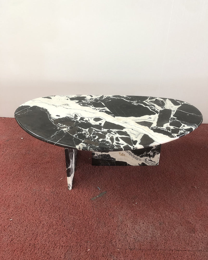 Natural Marble Grand Antique Egg Shape Coffee Table