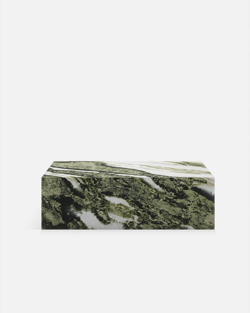 Green Forest Marble Rectangle Plinth Coffee Table