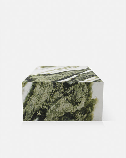 Green Forest Marble Rectangle Plinth Coffee Table