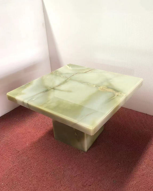 Natural Marble Green Onyx Square Coffee Table