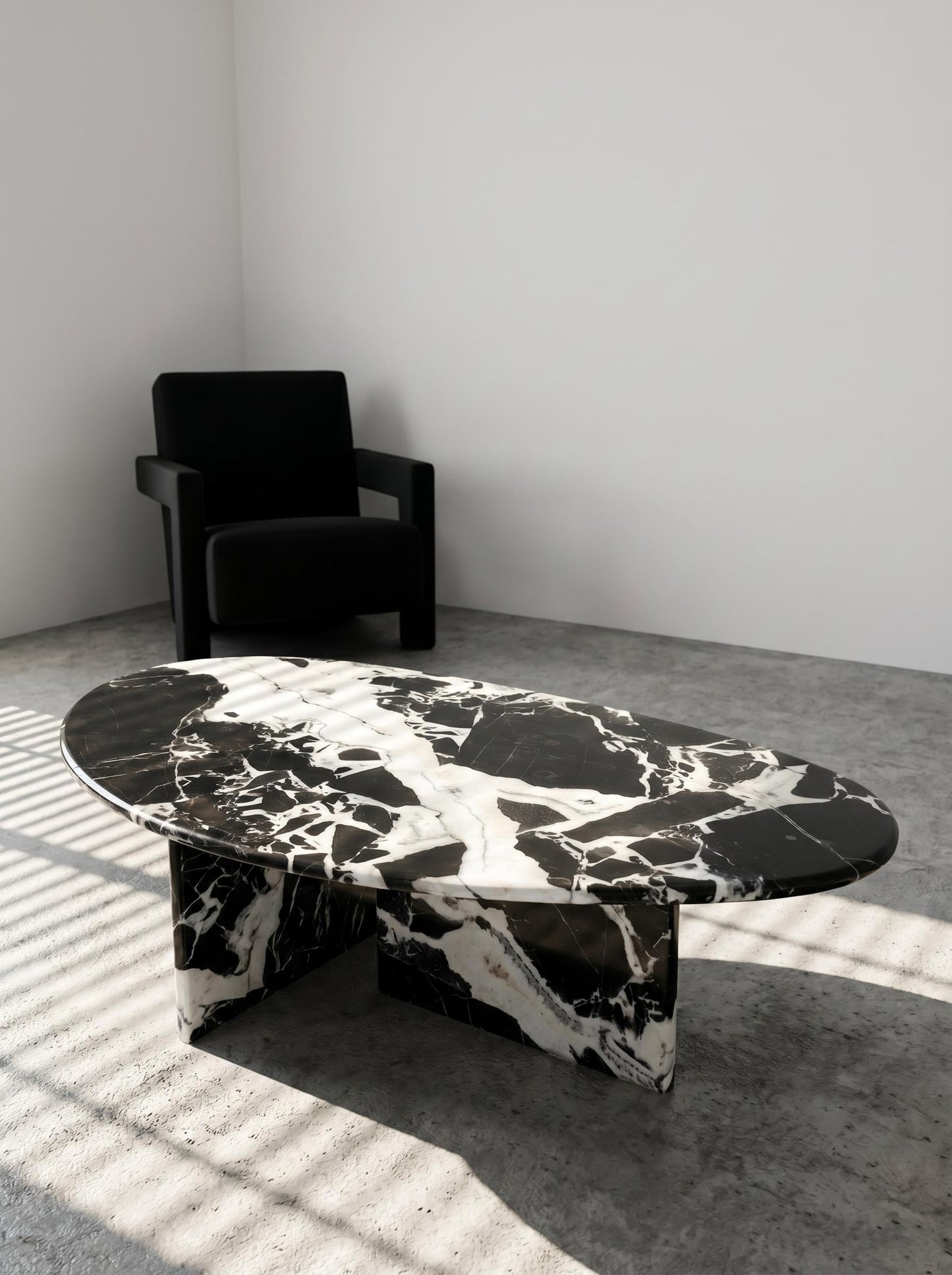 Natural Marble Grand Antique Egg Shape Coffee Table