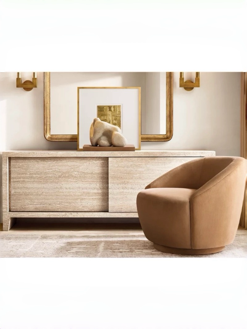 Travertine Media Console | Travertine Tv Stand | Marble Television Stand