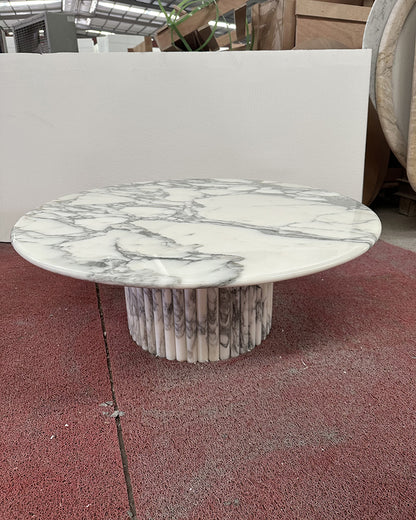 Natural Arabescato Marble Petal Base Coffee Table | Ready to Ship