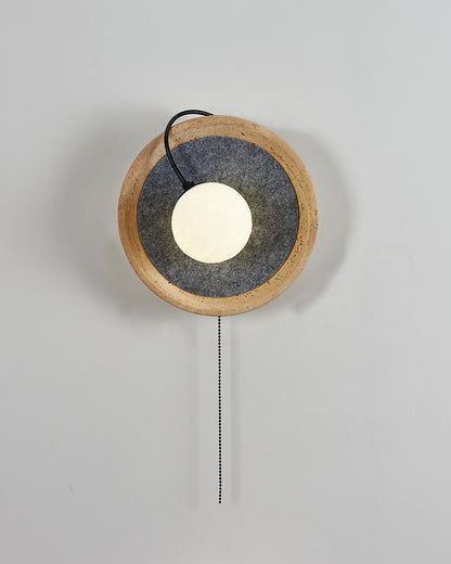 Natural Beige Travertine Movable Moon Wall Lamp