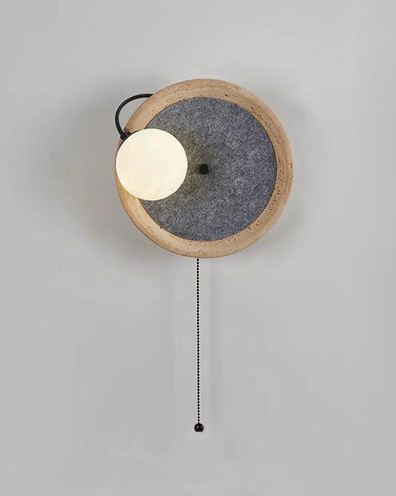 Natural Beige Travertine Movable Moon Wall Lamp