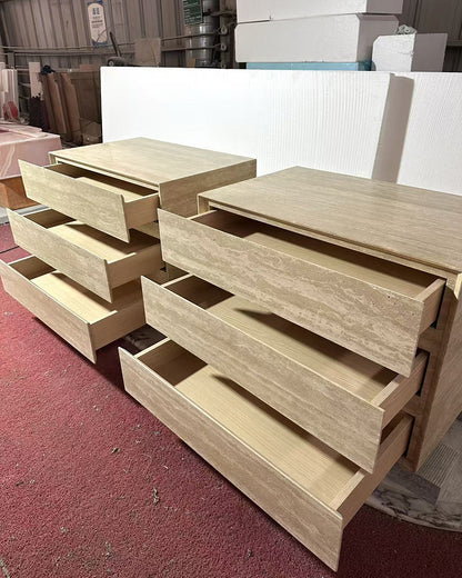 Natural Beige Travertine Multi-layer Storage Cabinet | Bathroom Cabinets