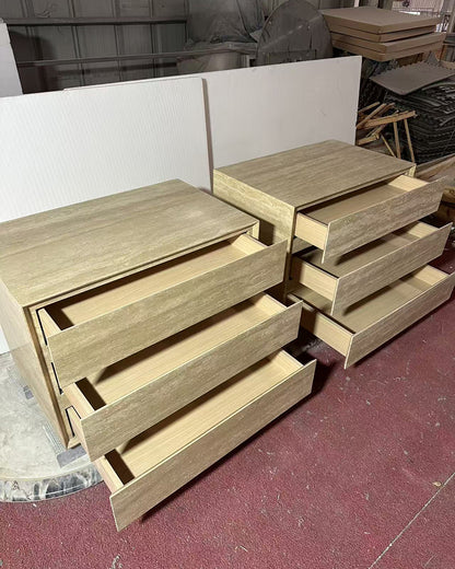 Natural Beige Travertine Multi-layer Storage Cabinet | Bathroom Cabinets