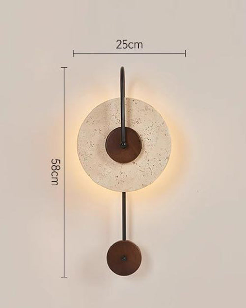 Natural Beige Travertine Music Note Wall Lamp