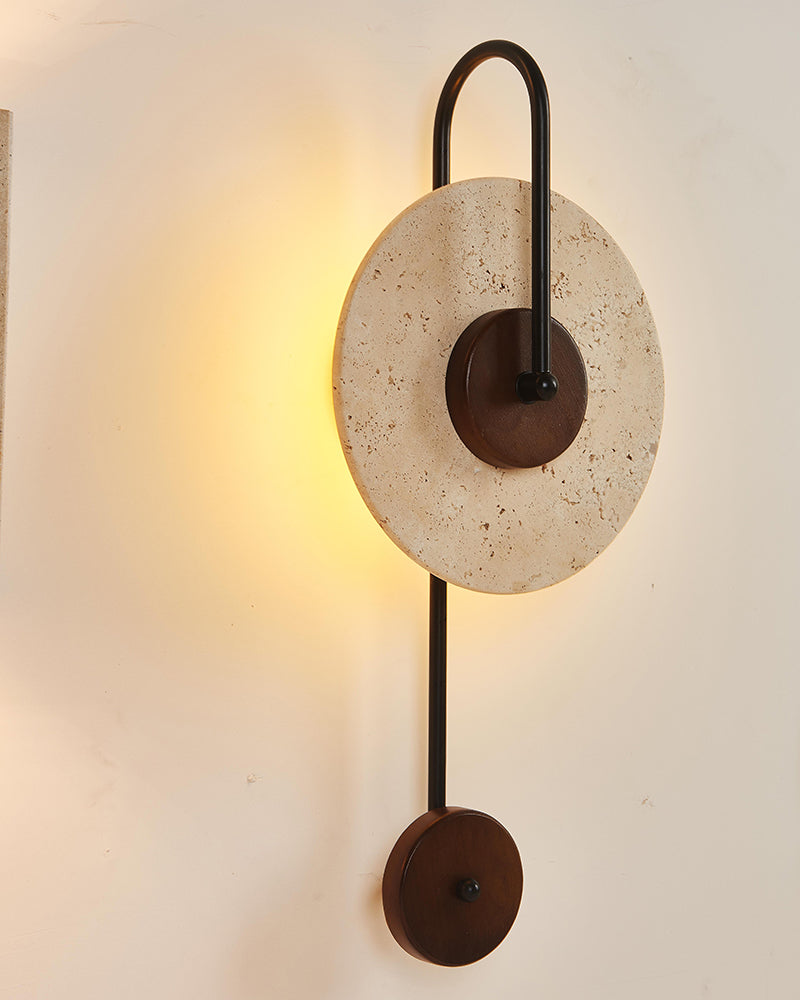 Natural Beige Travertine Music Note Wall Lamp