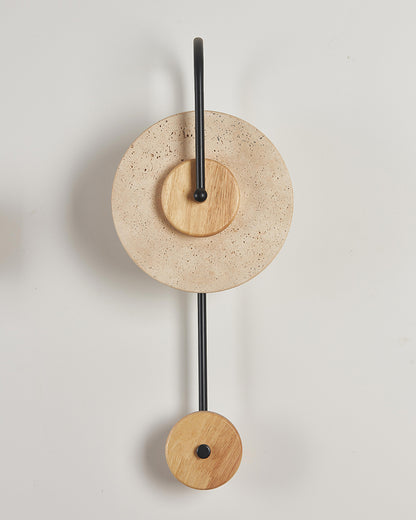 Natural Beige Travertine Music Note Wall Lamp