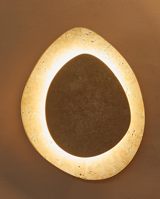 Natural Beige Travertine Overlapping Wall Lamp