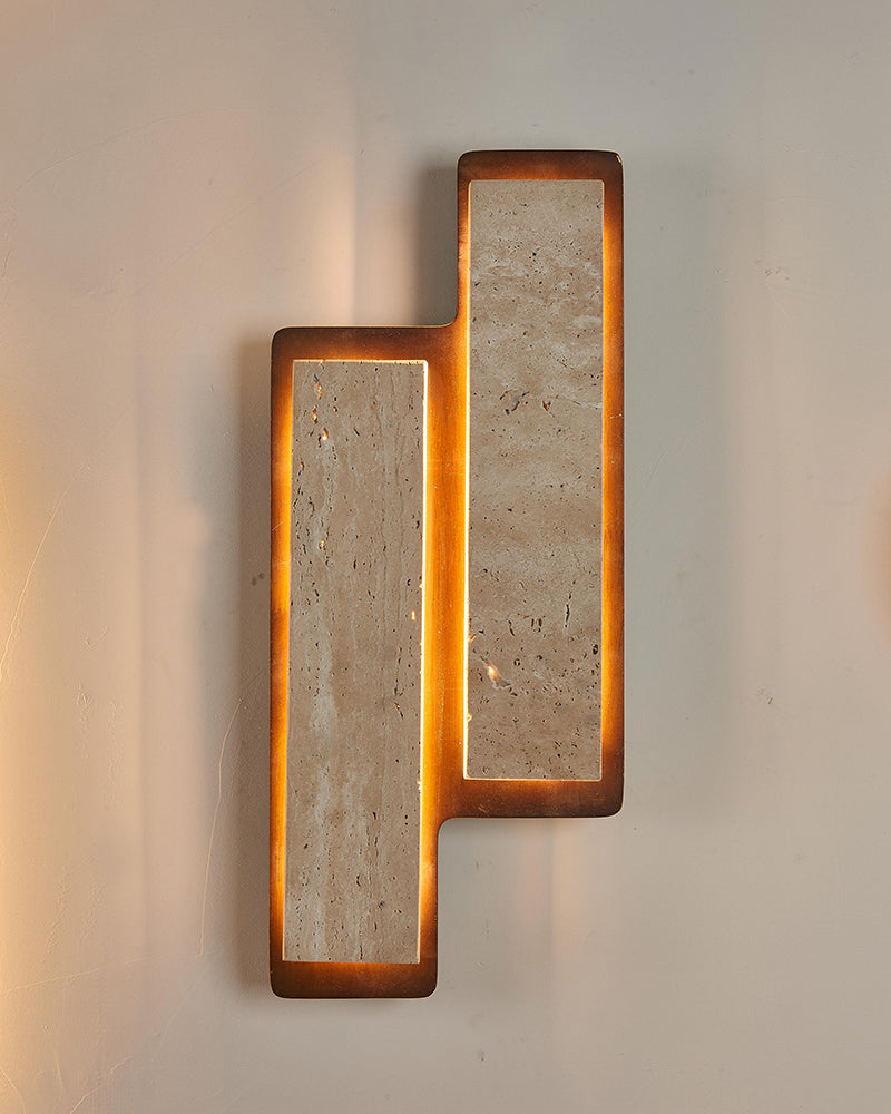 Natural Beige Travertine Tetris Wall Lamp