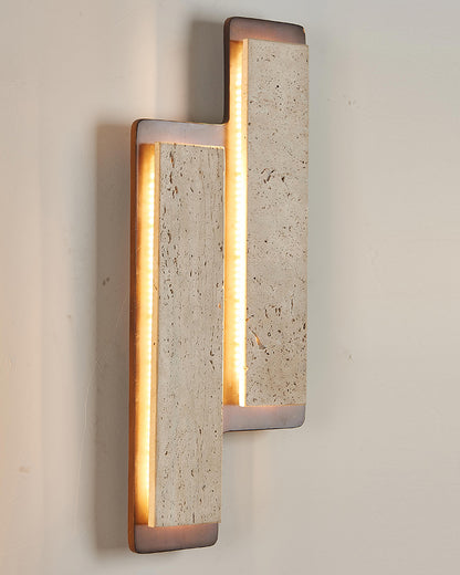 Natural Beige Travertine Tetris Wall Lamp