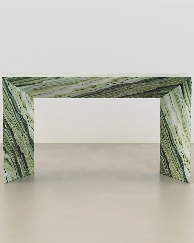 Natural Green Forest Marble Simaple Console Table