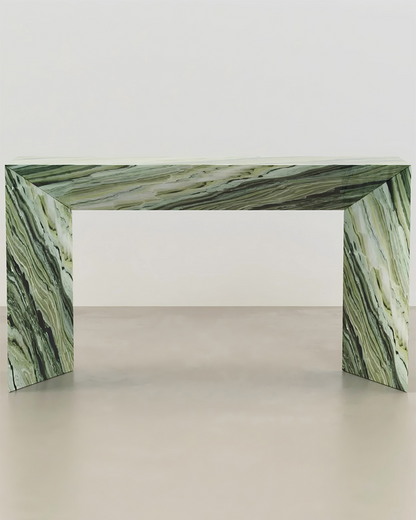 Natural Green Forest Marble Simaple Console Table