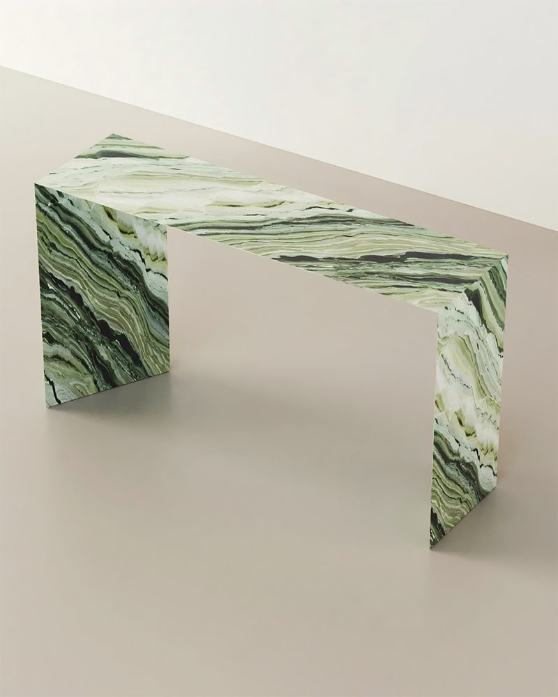 Natural Green Forest Marble Simaple Console Table