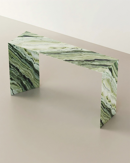 Natural Green Forest Marble Simaple Console Table
