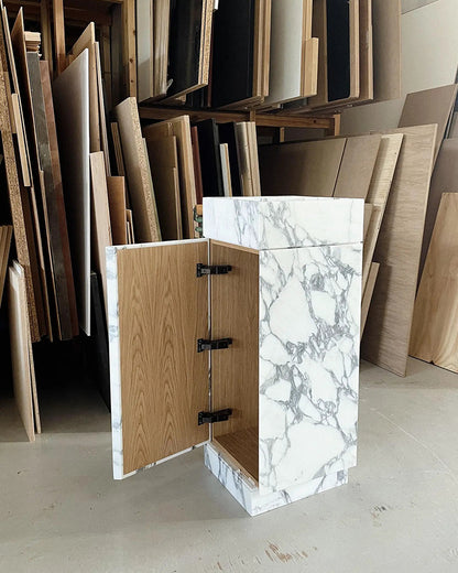 Natural Marble Arabescato Vanity Unit with Doors