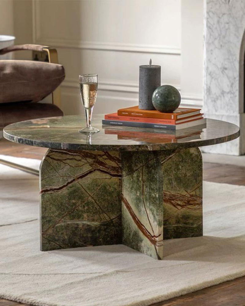 Natural Marble Arc Cross Coffee Table