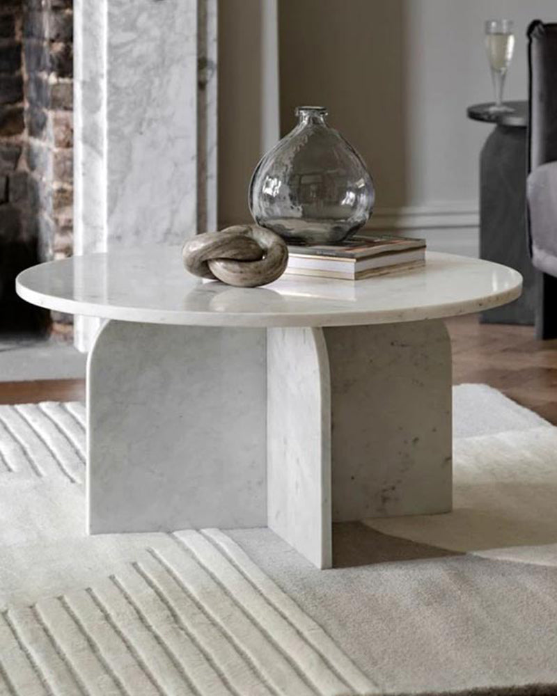 Natural Marble Arc Cross Coffee Table