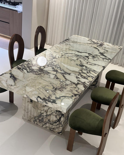 Natural Marble Calacatta Viola Rectangle Dining Table