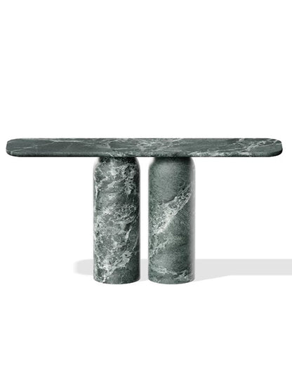 Natural Marble Double Cylindrical Console Table