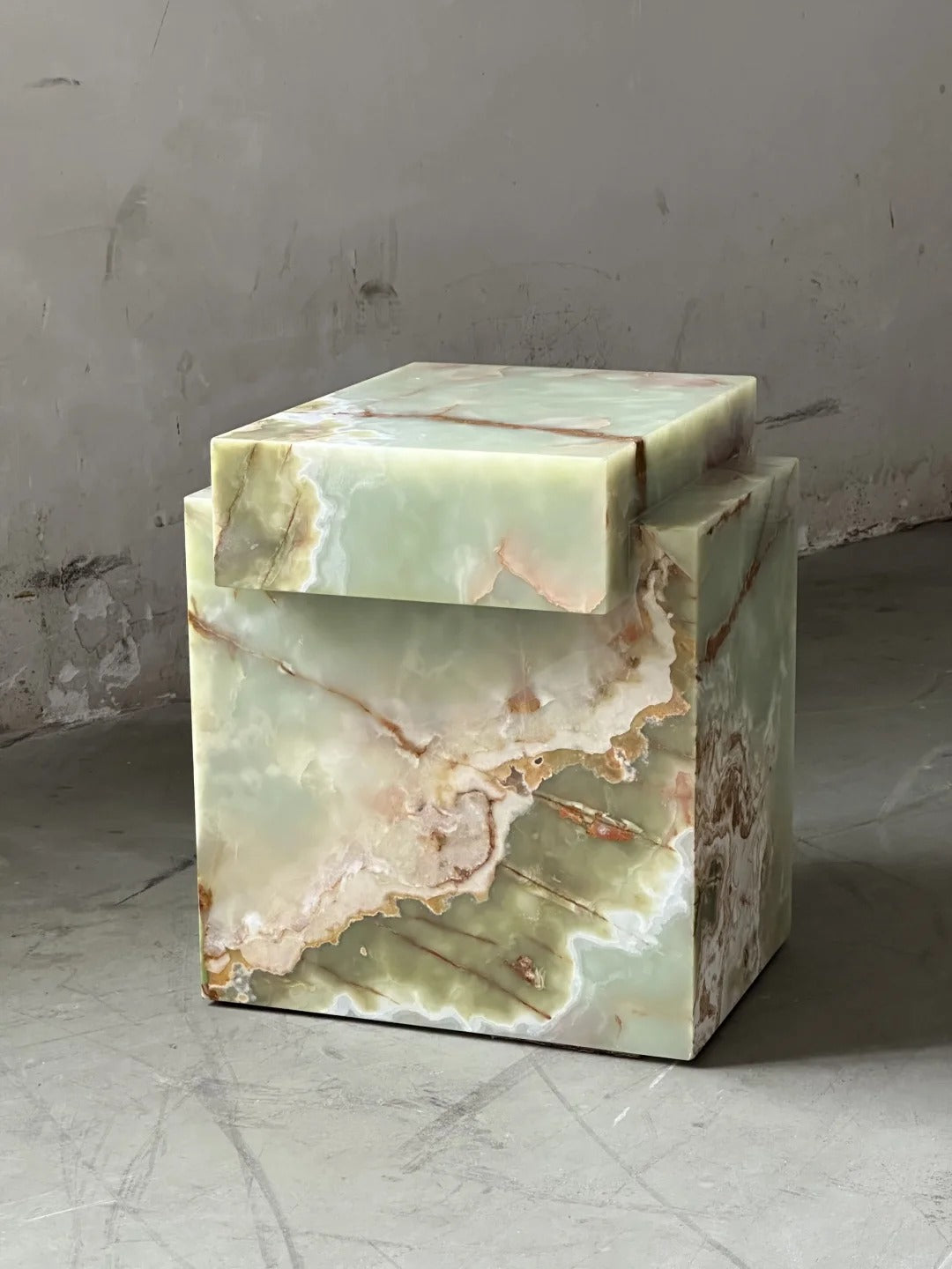 Natural Marble Green Onyx Creative Side Table