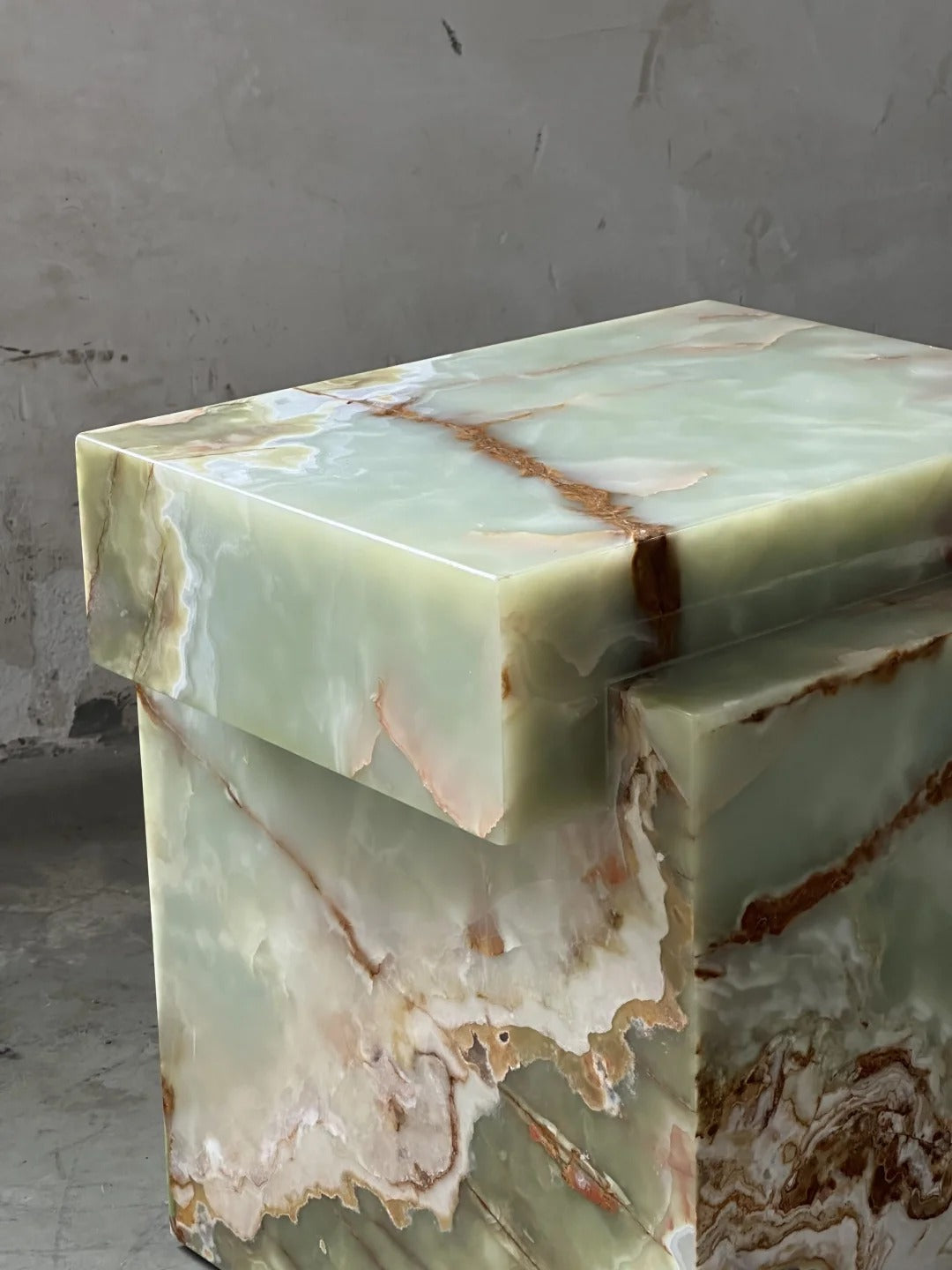 Natural Marble Green Onyx Creative Side Table