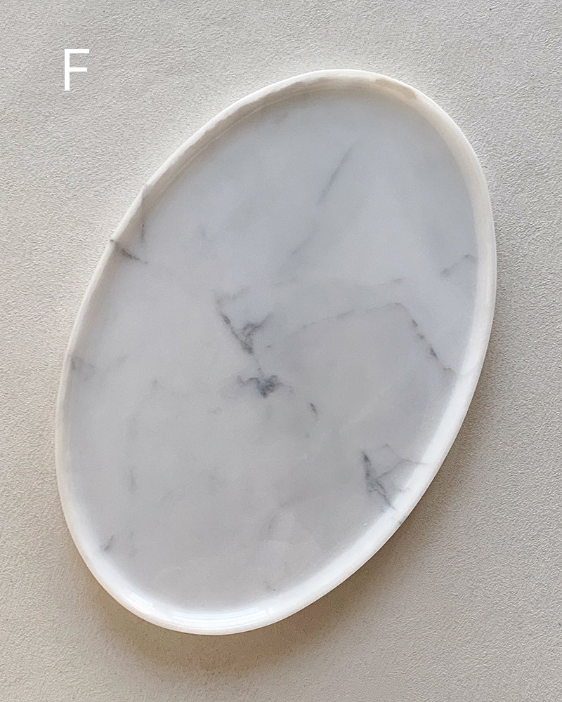 Natural Marble Matte Oval Tray