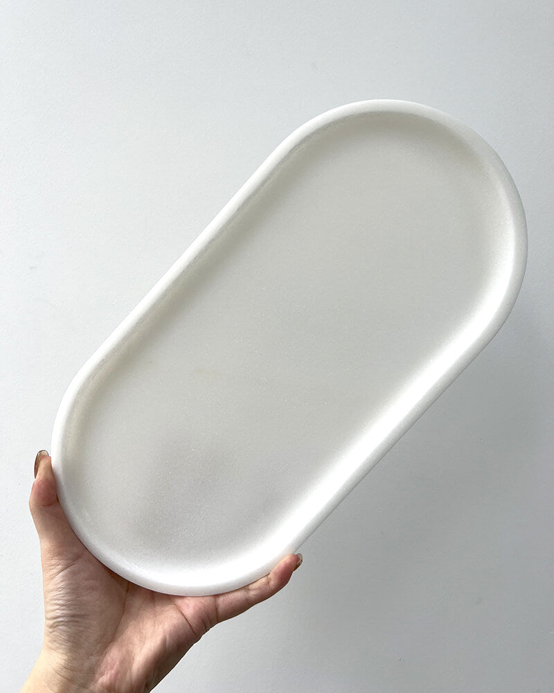 Natural Marble Matte Square Round Tray