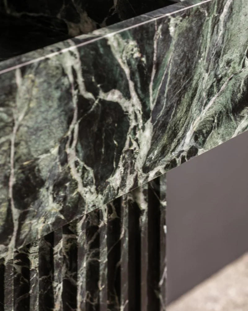 Natural Marble Pedestal Vanity with Single Sink