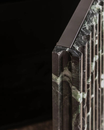 Natural Marble Pedestal Vanity with Single Sink