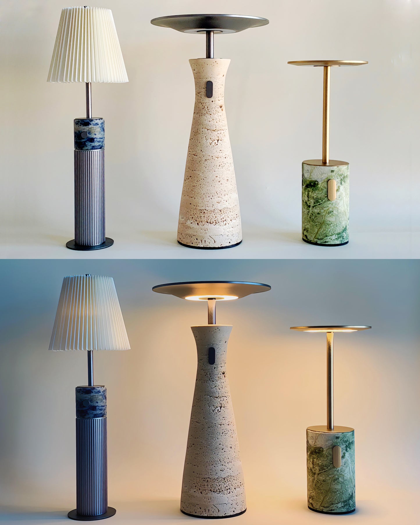 Natural Marble Petal Base Bedside Lamp
