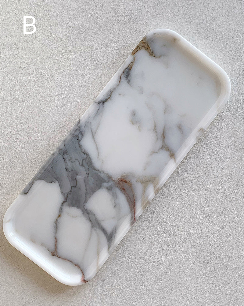 Natural Marble Polished Rectangle Tray