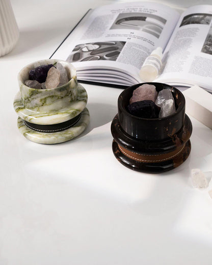 Natural Marble Spiral Candle Holder