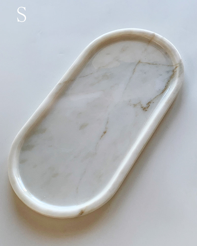Natural Marble Square Round Tray