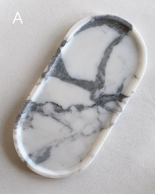 Natural Marble Square Round Tray